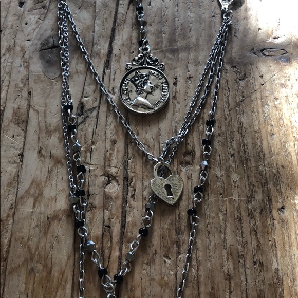 Free People Delicate Rosary Locket Layer Necklace - Picture 5 of 6